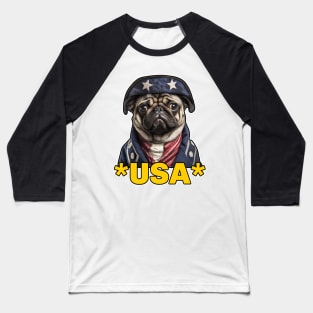 Pug USA Baseball T-Shirt